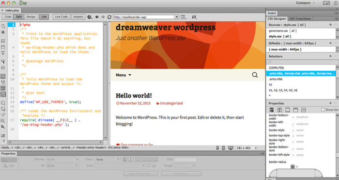 Как подключить dreamweaver к wordpress